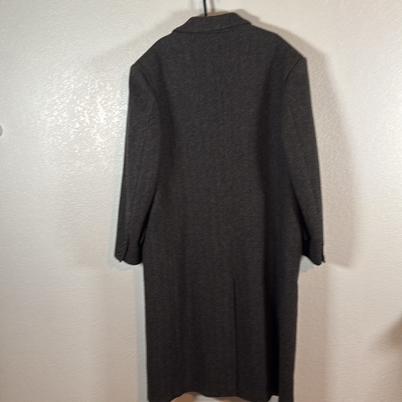 Towncraft Vintage Gray Herringbone Wool Dress Coat 3 Button Size 42 - Picture 5 of 8